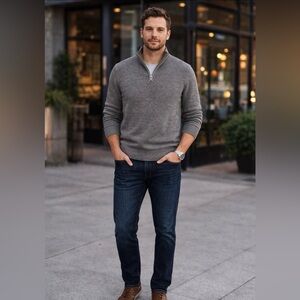 Michael Kors Men's Zip-Up Gray Sweater